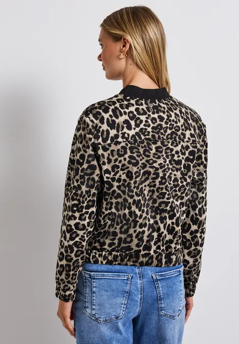 Blouson mit Leo-Muster Black