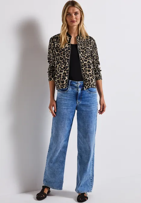 Blouson mit Leo-Muster Black