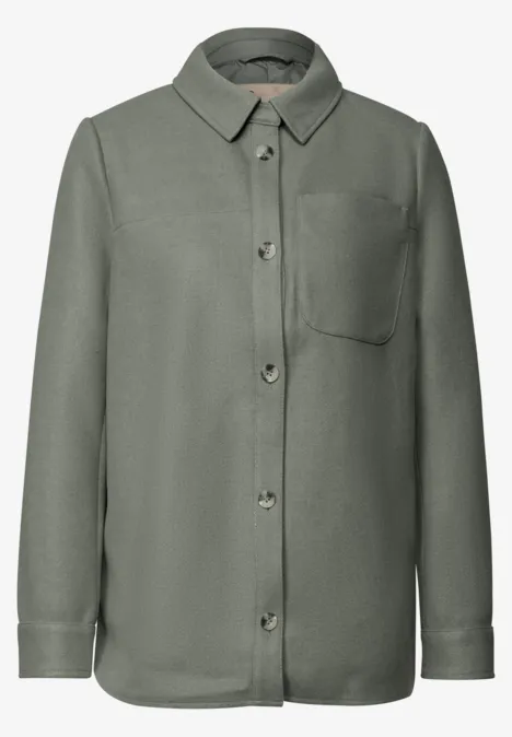 Overshirt In Wolloptik Fresh Sage