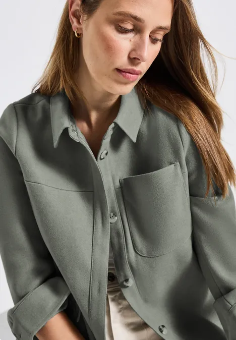 Overshirt In Wolloptik Fresh Sage