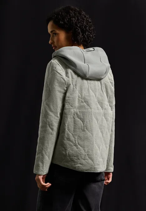 Cord Steppjacke mit Kapuze Fresh Sage
