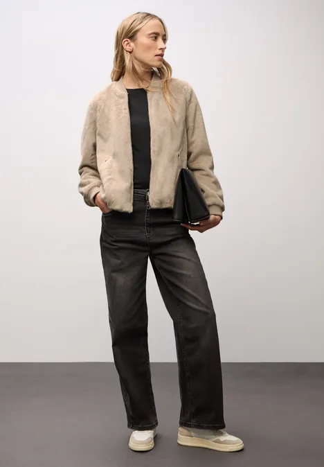 Fake Fur Blouson Smooth Champagne
