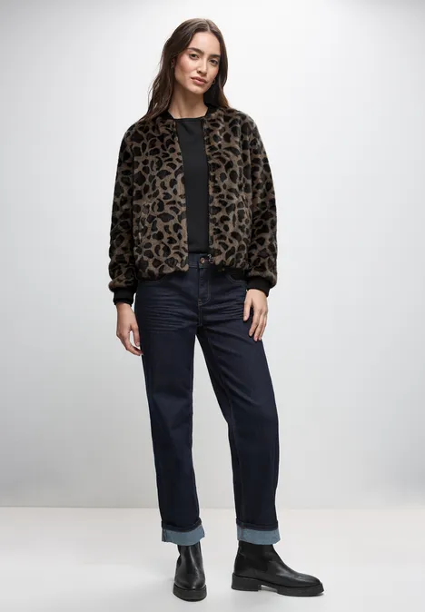 Fake Fur Leo-Blouson Teddy Brown