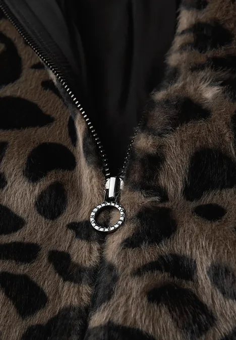 Fake Fur Leo-Blouson Teddy Brown
