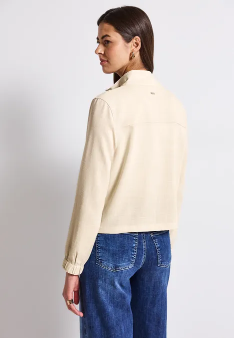 Melange-Look Jacke silkstone white