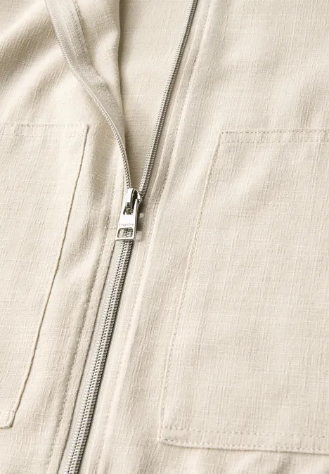 Melange-Look Jacke silkstone white