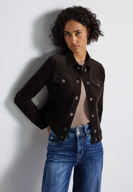 Mini-Cord Jacke deep roast brown