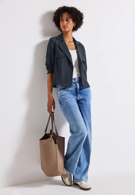 Kurzer Trenchcoat deepwater blue