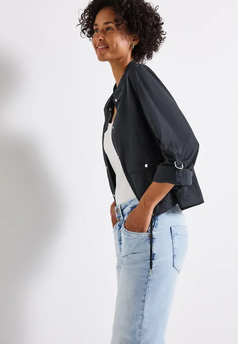 Leichte Strukturjacke deepwater blue