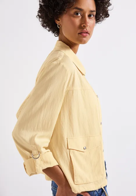 Leichte Strukturjacke buttercream yellow