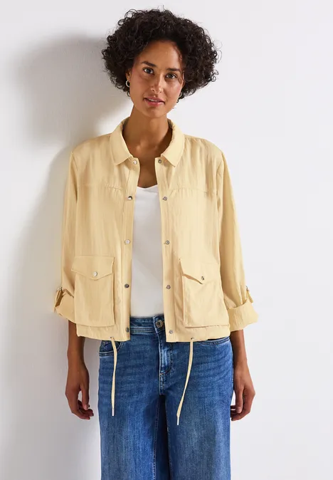 Leichte Strukturjacke buttercream yellow