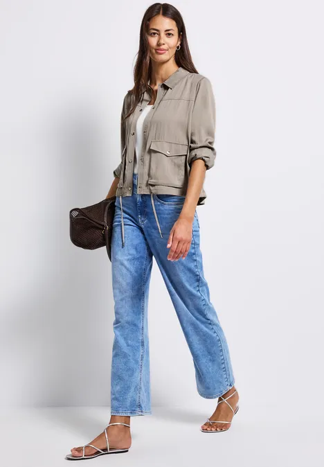 Leichte Strukturjacke morning beige
