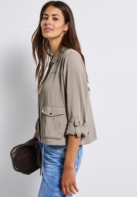 Leichte Strukturjacke morning beige