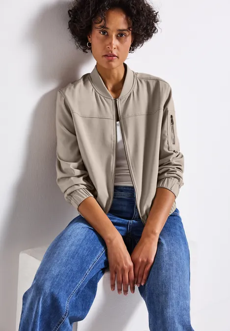 Blouson im Melange-Look morning beige