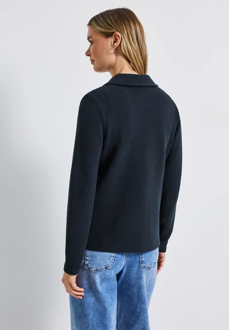 Basic Blazer mit Struktur deepwater blue