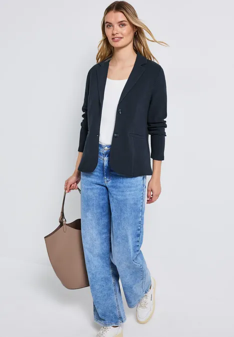 Basic Blazer mit Struktur deepwater blue