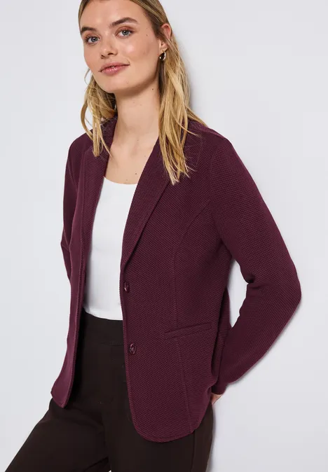 Basic Blazer mit Struktur wildberry red
