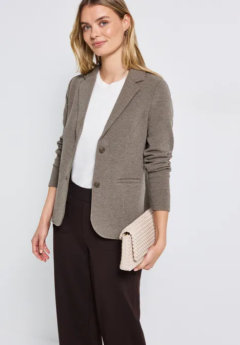 Blazer basique avec structure silk brown mel.