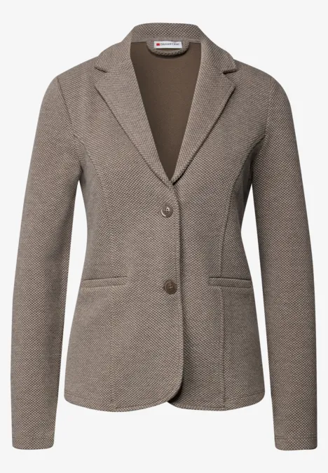 Basic Blazer mit Struktur silk brown mel.