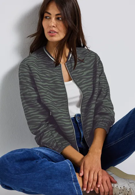 Gemusterter Blouson mid green