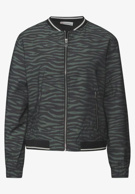 Gemusterter Blouson mid green
