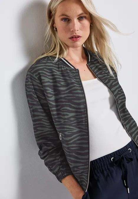 Gemusterter Blouson mid green