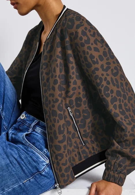 Gemusterter Blouson pecan brown