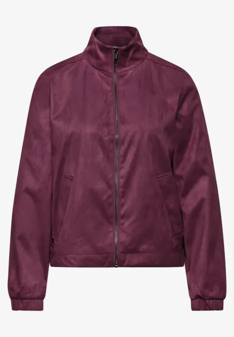 Kurze Velours Jacke noble red