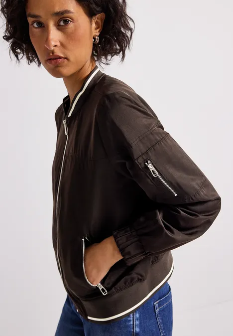 Satin Blouson deep roast brown