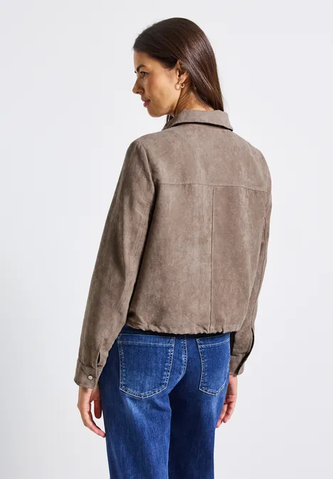Cordjacke mit Zipper bark brown