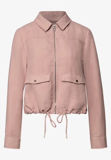 Cordjacke mit Zipper faded rose