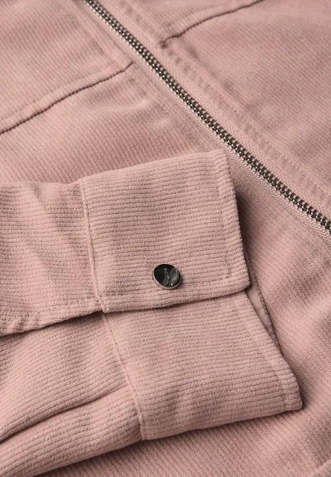 Cordjacke mit Zipper faded rose