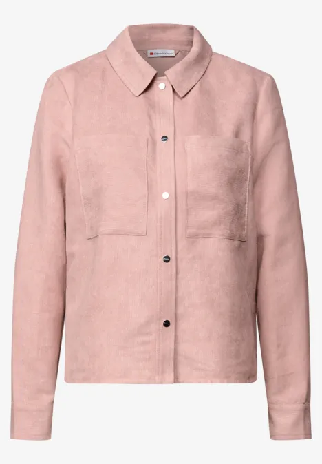 Kurzes Mini-Cord Overshirt faded rose
