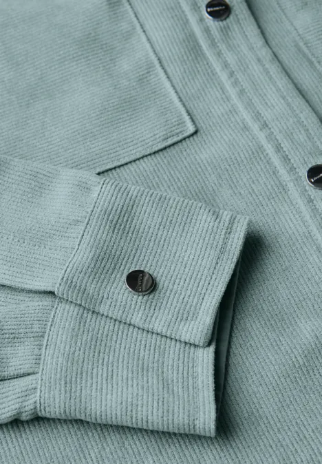 Kurzes Mini-Cord Overshirt arona blue