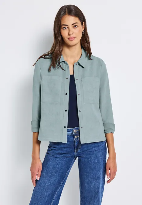 Kurzes Mini-Cord Overshirt arona blue