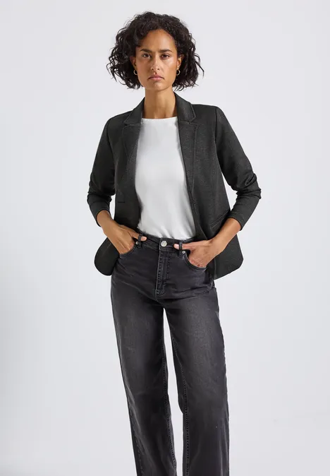Basic Piqué Blazer Black