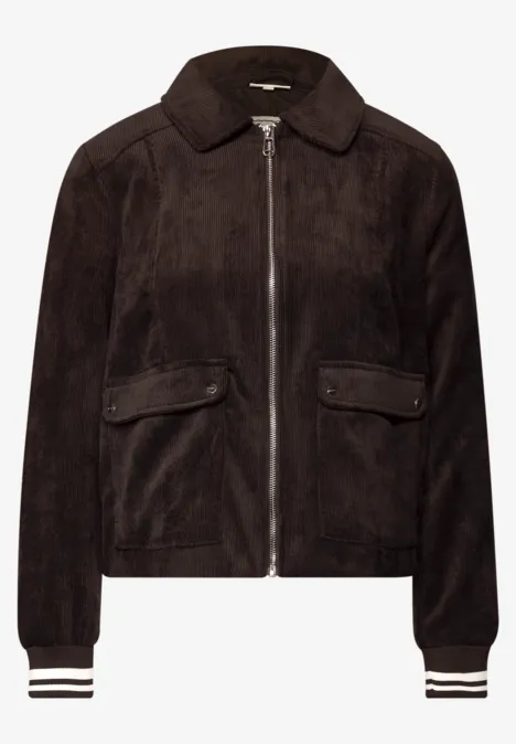 Kurze Cordjacke deep roast brown
