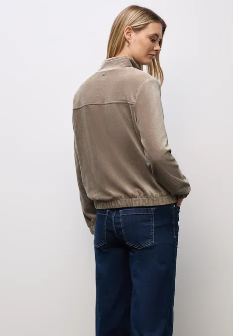 Cordjacke mit Zipper silk brown