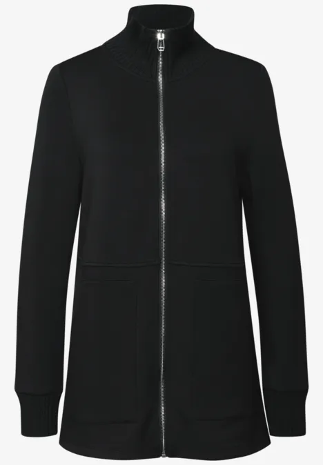 Sweatjacke mit Strickdetails Black