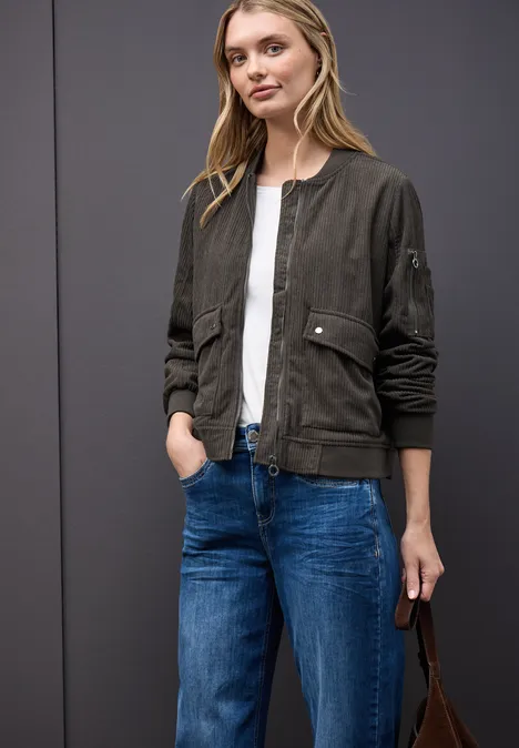 Softer Cord-Blouson darkest brown