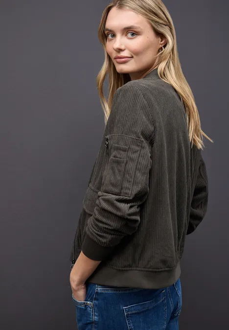Softer Cord-Blouson darkest brown