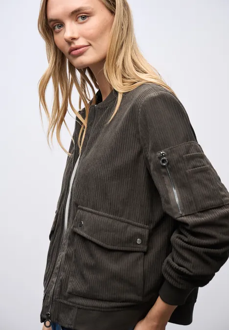 Softer Cord-Blouson darkest brown