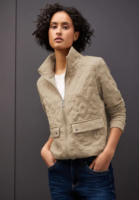 Leo Jacquard Jacke sanded beige mel.