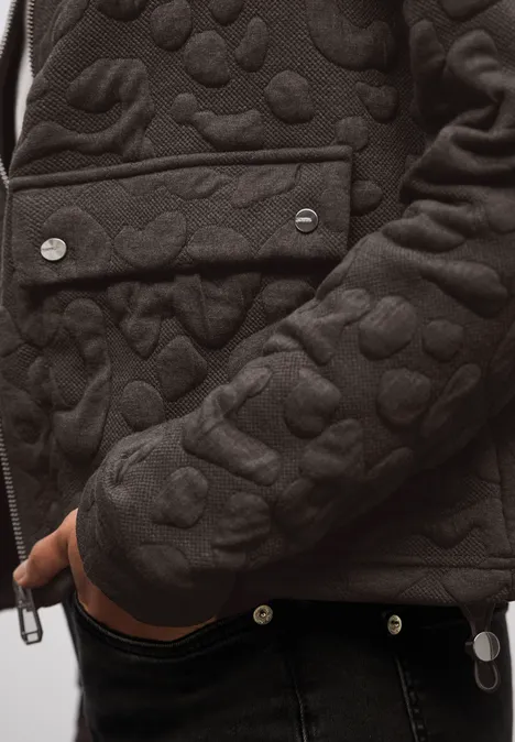 Leo Jacquard Jacke rustic brown mel.