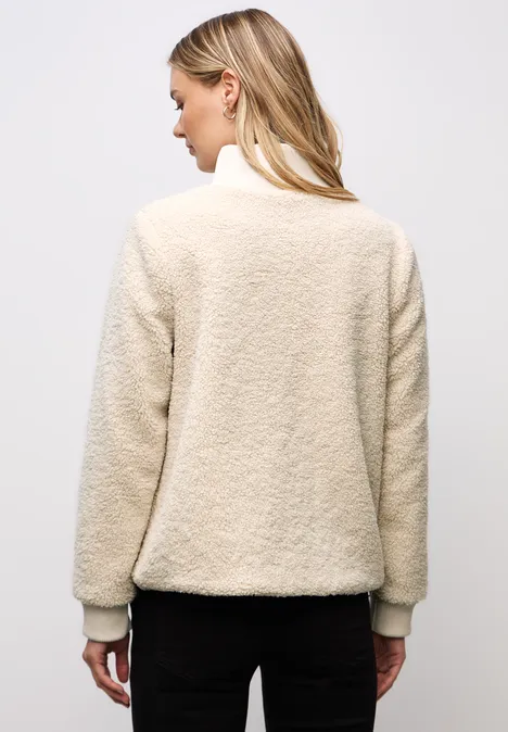 Teddy-Jacke mit Details soft fawn beige