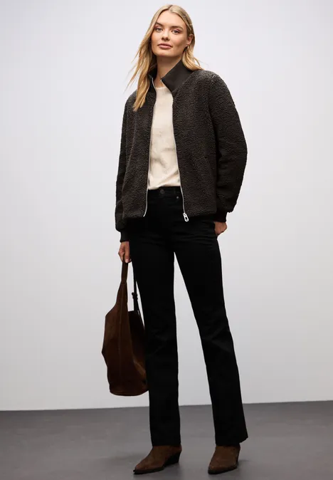 Teddy-Jacke mit Details rustic brown