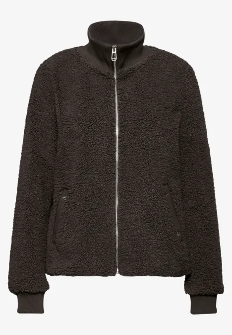 Teddy-Jacke mit Details rustic brown