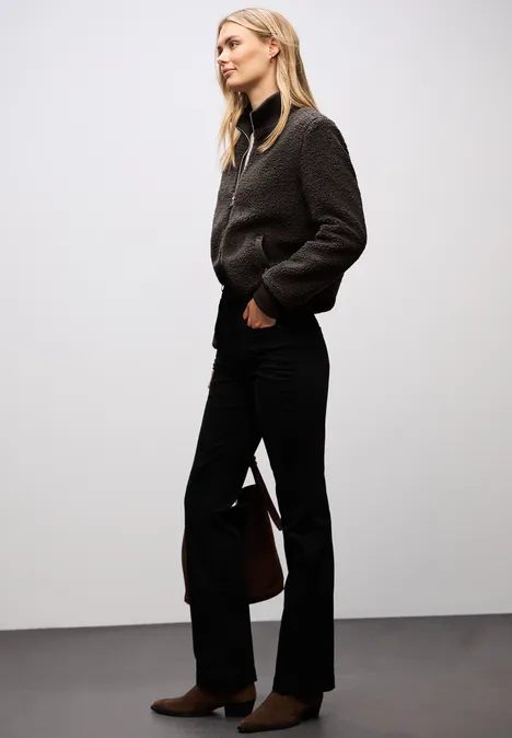 Teddy-Jacke mit Details rustic brown