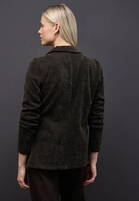 Chenille Cord-Blazer darkest brown