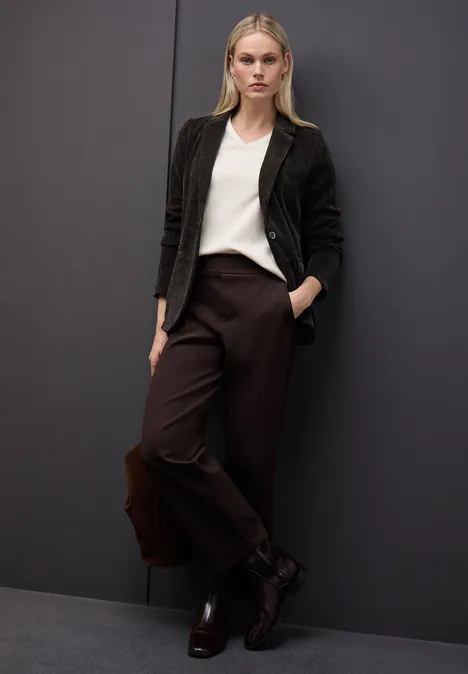 Chenille Cord-Blazer darkest brown